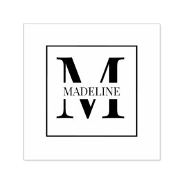 Elegant Modern Personlig Monogram White Självfärgande Stämpel