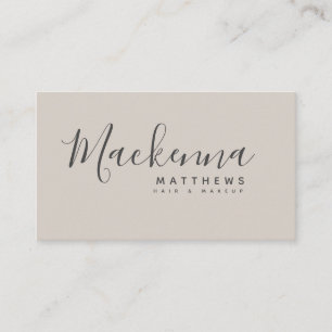 Elegant Modern Personlig Namn Beige Hair Salon Visitkort