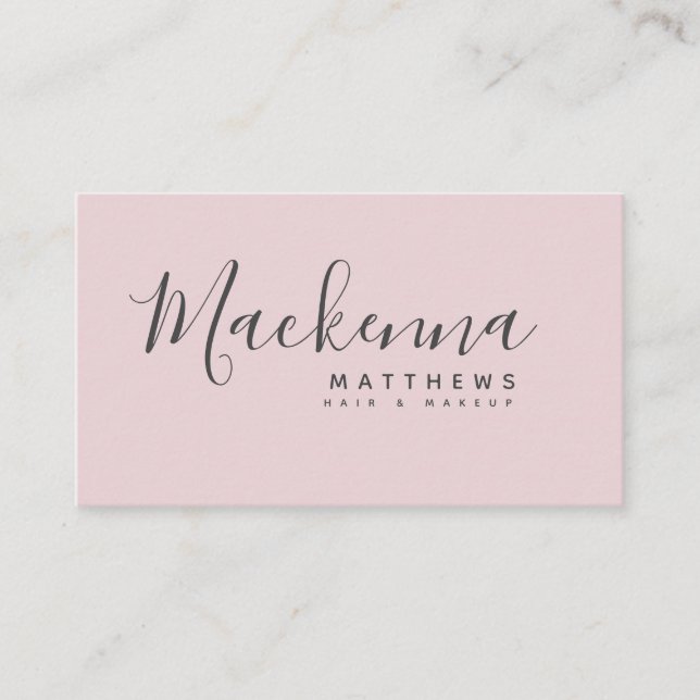 Elegant Modern Personlig Namn  Rosa Salon Visitkort (Framsida)