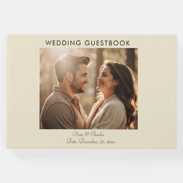 Elegant Modern Photo Anpassningsbar Qr-kod Gästböcker (Framsida)