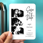 Elegant Modern Photo Booth Bröllop spara datum Magnet<br><div class="desc">Modern svart och vit magnetisk foto, bröllop spara datum, är perfekten för att få bröllopsdagen att framträda! Inte bara gör de dina gäster ge en roligt för att komma ihåg datumet och göra en fantastisk keepy, utan varje enskild fotobåttext kan också vara designad för att perfekt matcha ditt minimalistiska bröllop...</div>