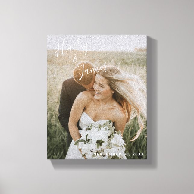 Elegant Modern Photo Bröllop Canvastryck (Framsida)