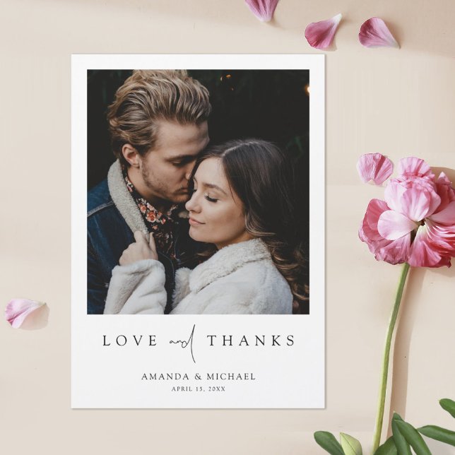 Elegant Modern Photo Bröllop Tack Magnet (Skapare uppladdad)