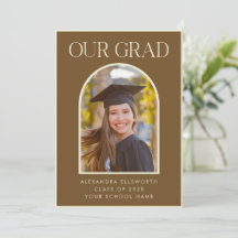Elegant Modern Photo Brown Arch Studenten Announc