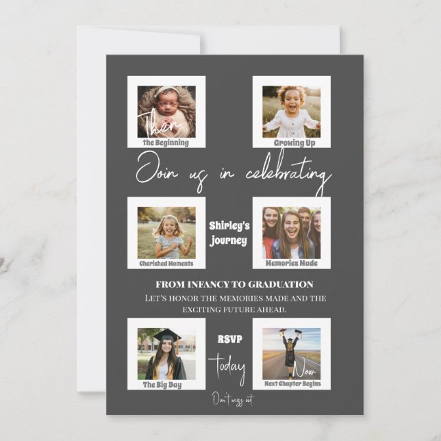 Elegant Modern Photo Class från 2024 Studenten Inbjudningar (Framsida)