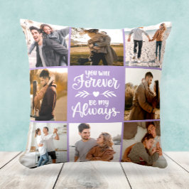 Elegant Modern Photo Collage Lila Gift Kudde