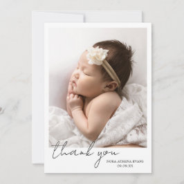Elegant Modern Photo Collage Tack Birth Meddelande
