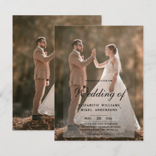 Elegant Modern Photo Front & Back Bröllop Inbjudningar