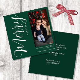 Elegant Modern Photo Holiday Invitation | Merry  Inbjudningar