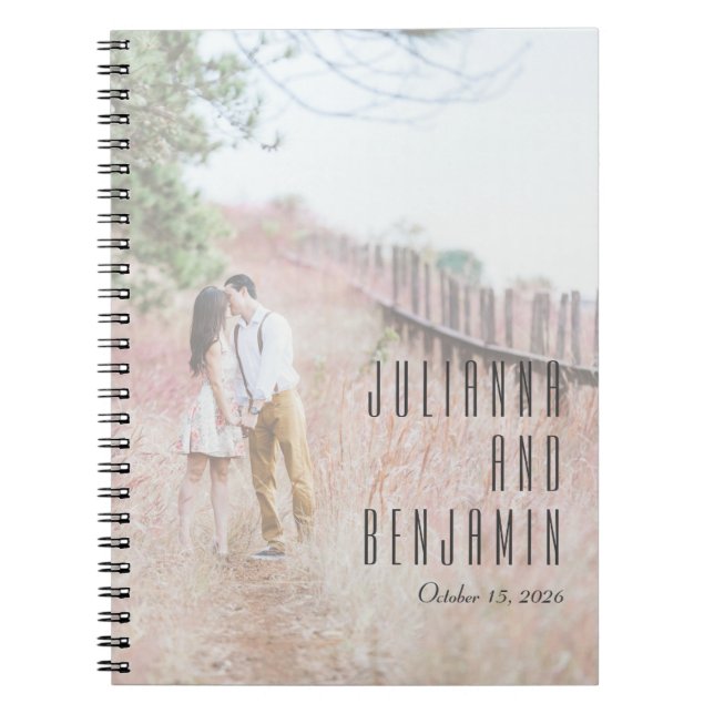 Elegant Modern Photo Overlay Personligt bröllp Anteckningsbok (Framsidan)