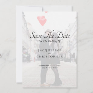 Elegant Modern Photo Save Date Bröllop Card Inbjudningar