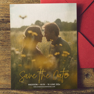 Elegant Modern Photo Save Date Card Spara Datumet