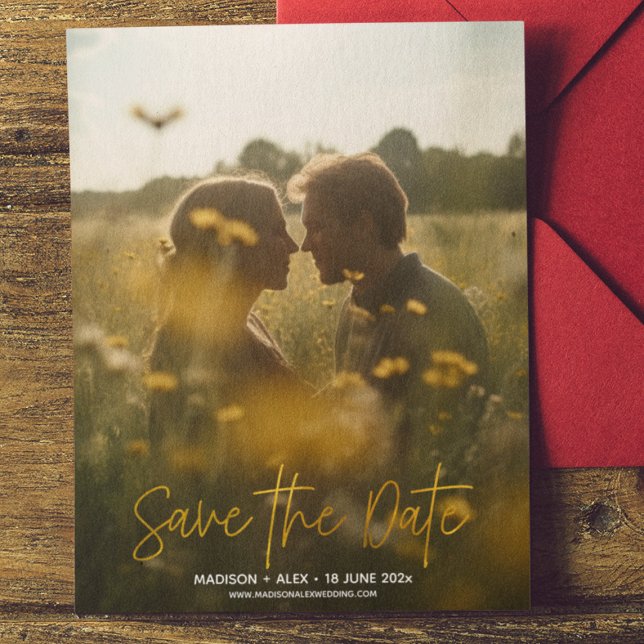 Elegant Modern Photo Save Date Card Spara Datumet (Skapare uppladdad)