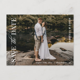 Elegant Modern Photo Save Date Postcard Vykort