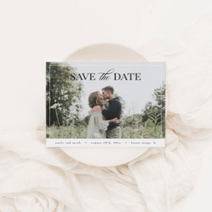 Elegant Modern Photo Save Date Postcard Vykort