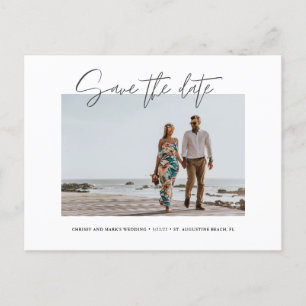 Elegant Modern Photo Save Date Vykort
