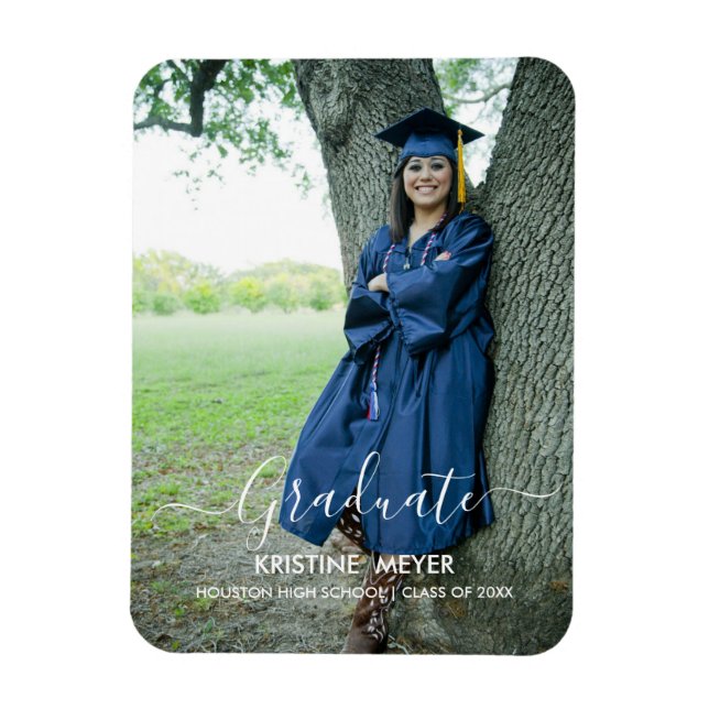 Elegant Modern Photo Studenten Magnet (Vertikal)