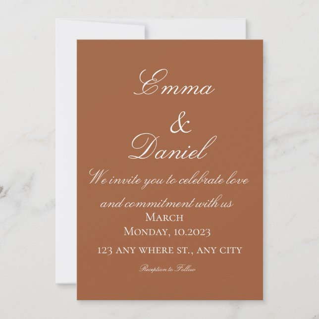 Elegant Modern Photo Wedding Invitation Inbjudningar (Framsida)