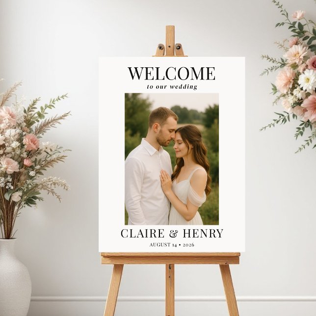 Elegant Modern Photo Wedding Welcome  Poster (Skapare uppladdad)