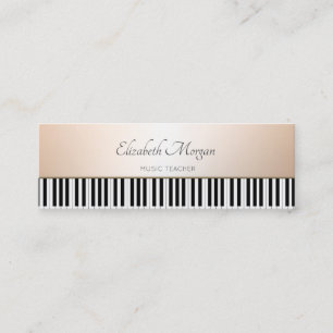 Elegant Modern, Pianotangenter, Musiklärare Mini Visitkort