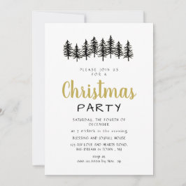Elegant Modern Pine Forest Christmas Party Inbjudningar