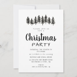 Elegant Modern Pine Forest Christmas Party Inbjudningar