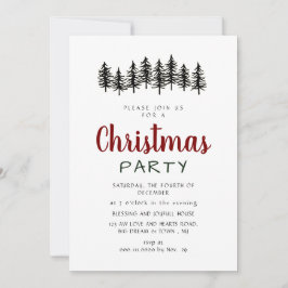Elegant Modern Pine Forest Christmas Party Inbjudningar