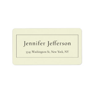 Elegant Modern Plain Professionell Simple Beige Adressetikett