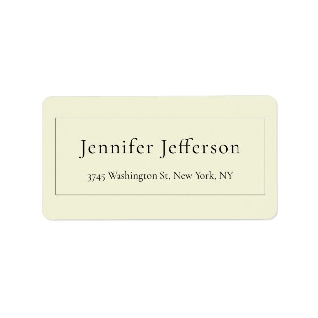 Elegant Modern Plain Professionell Simple Beige Adressetikett (Framsidan)