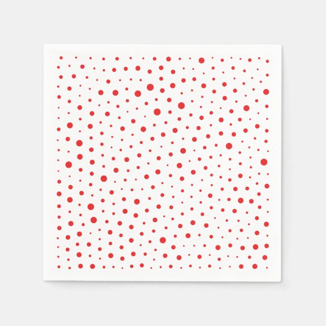 Elegant Modern Polka dots - Röd - Anpassa BG Pappersservett (Framsidan)
