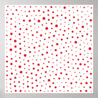 Elegant Modern Polka dots - Röd - Anpassa BG Poster