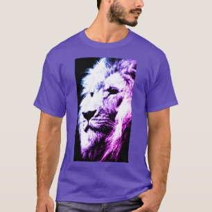 Elegant Modern Pop Art Lejon Head Manar Lila T Shirt