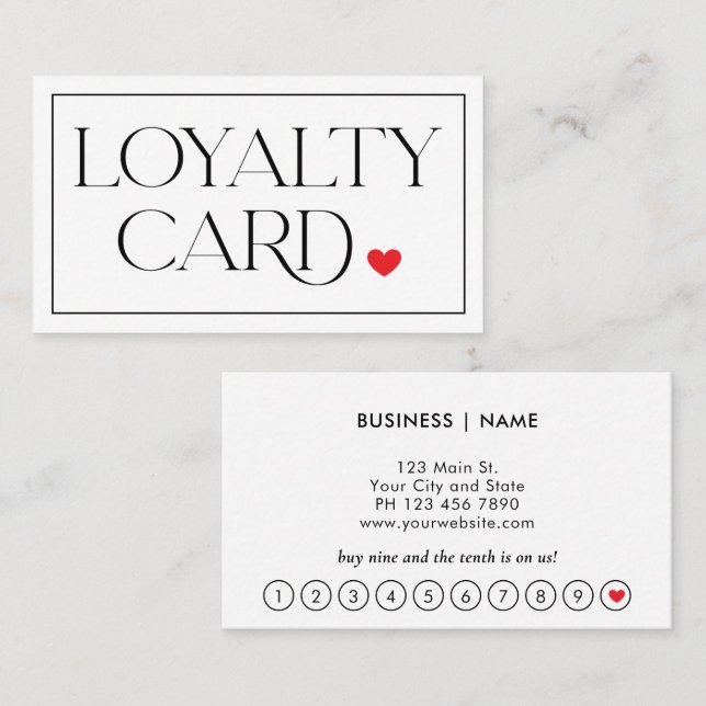 Elegant Modern Professional Loyalty Card Visitkort (Fram/baksida)