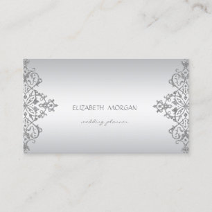 Elegant Modern Professionell Charmerande Silver Sp Visitkort
