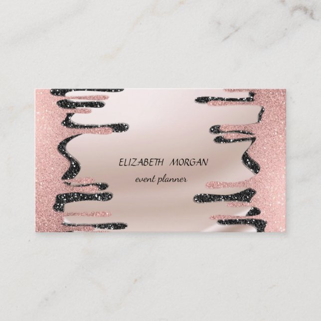 Elegant Modern Professionell, Glitter-droppar Visitkort (Framsida)