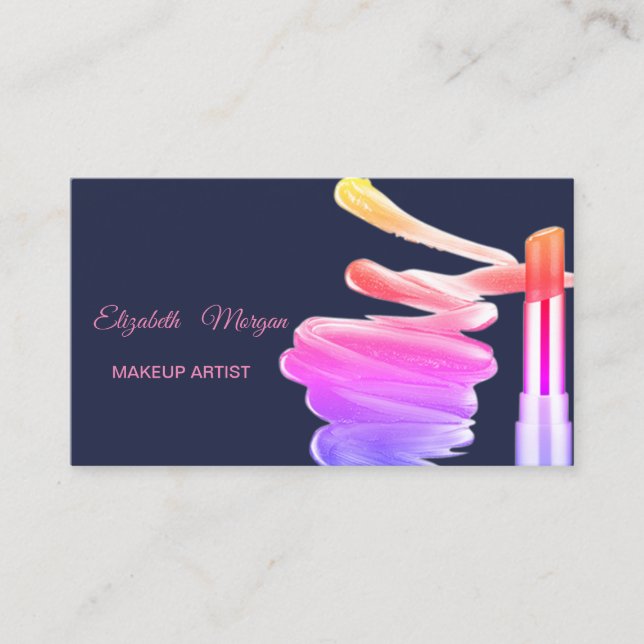 Elegant Modern Professionell Läppstift Visitkort (Framsida)