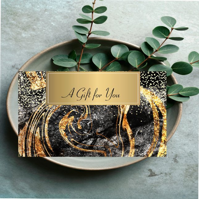 Elegant Modern, Professionell Marmor Guld Konfetti Rabattkort (Skapare uppladdad)