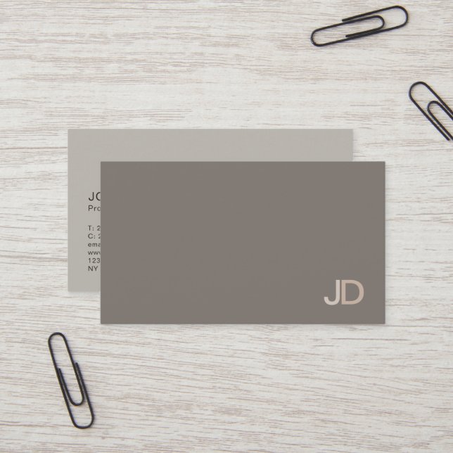 Elegant Modern Professionell Monogram Luxe Silke Visitkort (Fram/Back In Situ)