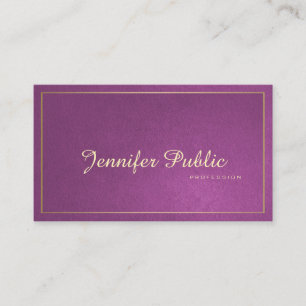 Elegant Modern Professionell Red Violet Guld Plain Visitkort
