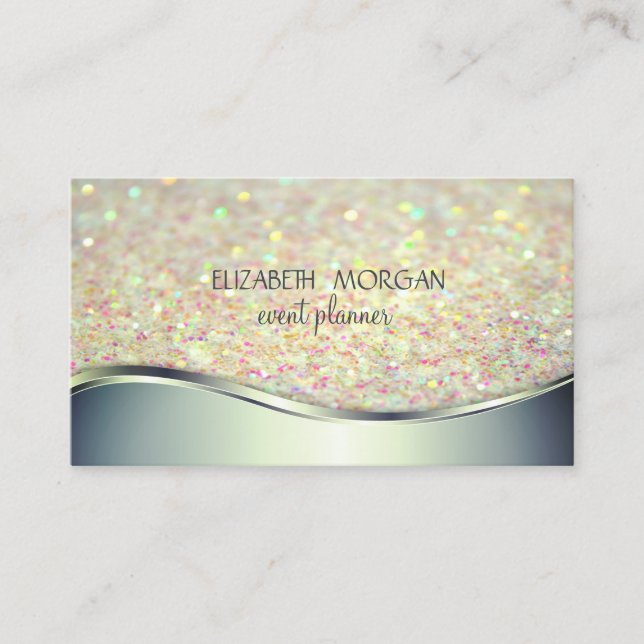 Elegant Modern Professionell Simple Glitter Bokeh Visitkort (Framsida)