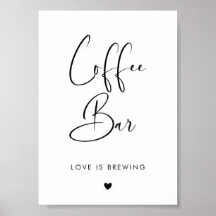 Elegant & Modern Pub-symbol för svart och vitt kaf Poster