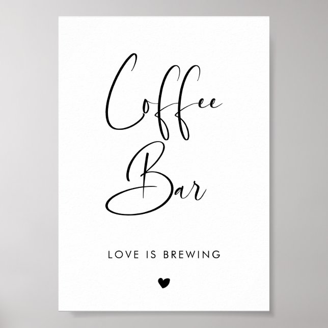 Elegant & Modern Pub-symbol för svart och vitt kaf Poster (Framsidan)