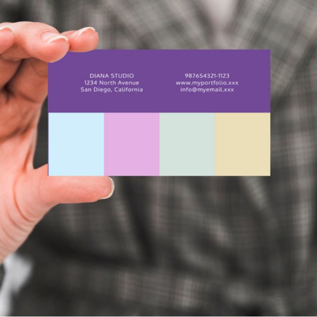 Elegant Modern Purple Business Card Visitkort (Skapare uppladdad)