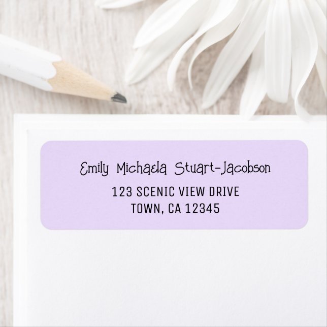 Elegant Modern Purple Casual Contemporary Script Returadress Etikett (Insitu)
