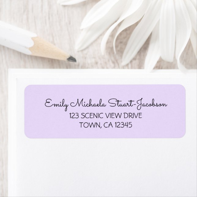 Elegant Modern Purple Contemporary Calligraphy  Returadress Etikett (Insitu)