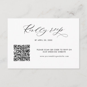 Elegant Modern QR Code OSA Online Bröllop Tilläggskort