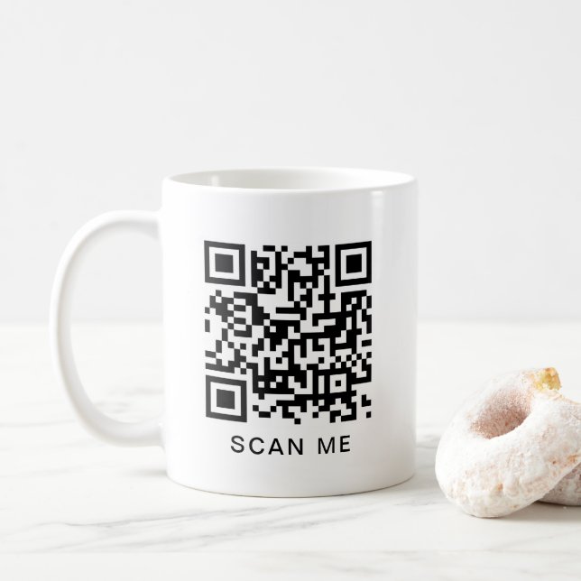Elegant Modern QR Code Scan Me Create Your Own Kaffemugg (Med munk)