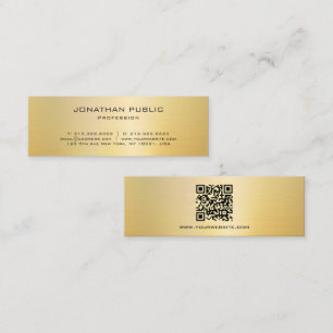 Elegant Modern QR-kod Guld Skapa Din Egen Mini Visitkort