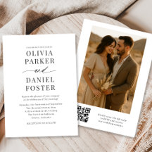 Elegant Modern QR-kodfoto Bröllop