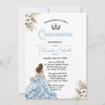 Elegant Modern Quinceanera Blue och Silver